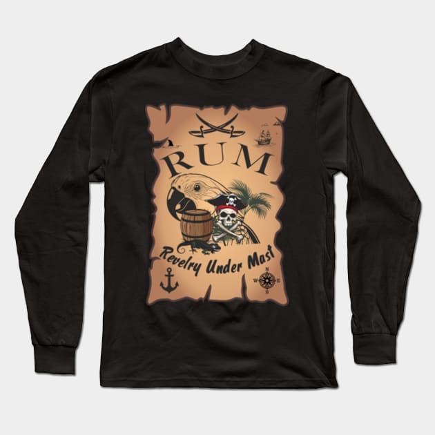 Pirate RUM - Revelry Under Mast Long Sleeve T-Shirt by aceofspace